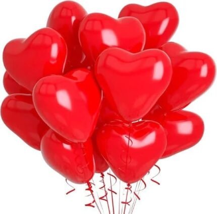 Pack of 30 Red Heart Shape Balloons