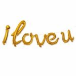 I Love U Gold Letter Foil Balloons Set