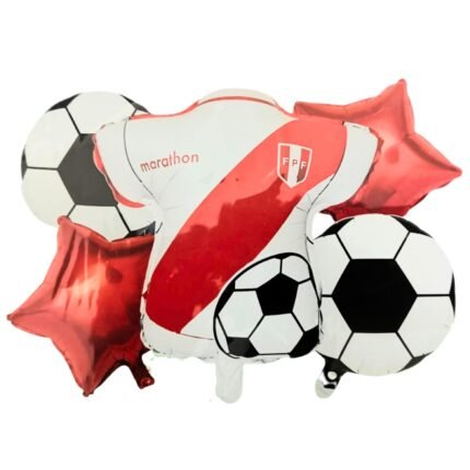 Football Theme Foil Balloon Set of 5 Pcs – Soccer Jersey, Football & Star Balloons for Birthday, Sports Theme Celebration & Match Day Décor (Air or Helium)