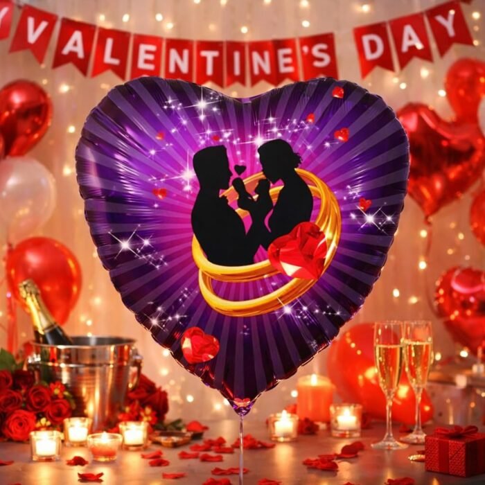 2Pcs Love Couple Heart Foil Balloon | Romantic Heart Balloon for Engagement, Wedding, Valentine’s Day & Anniversary Party Decoration - Image 2