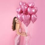 Matt Pink Heart Shape Foil Balloons for Valentine's Day, Anniversary, Love Decoration, Pack of 5 - Image 4