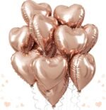 Rose Gold Heart Shaped Foil Balloons - Set of 5