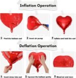 Red Heart Shaped Foil Balloons for Valentine's Day Decoration, Heart Shape Party Balloons, Anniversary Decoration, Birthday Decoration Set of 5 - Image 4