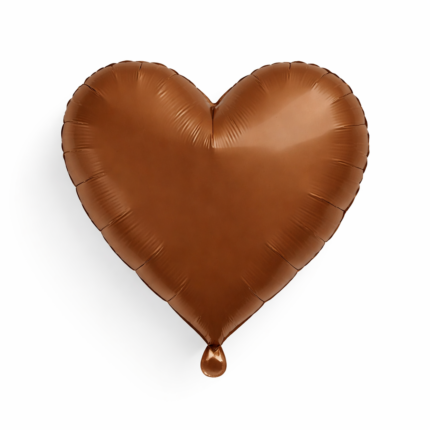 My Party Suppliers 18 Inch Brown Heart Foil Balloon for Party Decorations | Helium & Air Fillable Heart Shape Balloon | Birthday, Anniversary, Valentine, Romantic Surprise & Event Décor – 18 Inch