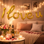 I Love U Gold Letter Foil Balloons Set - Image 2