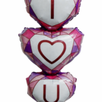 “I U” Heart Foil Balloon Set