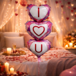 “I U” Heart Foil Balloon Set | Romantic Love Letter Balloons for Valentine’s Day, Anniversary, Proposal, Wedding & Surprise Decoration - Image 3