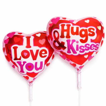 I Love You Heart Foil Balloons Set | Hugs & Kisses