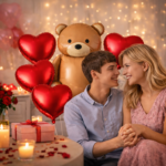 Teddy Bear & Red Heart Foil Balloons Set of 7 - Image 2