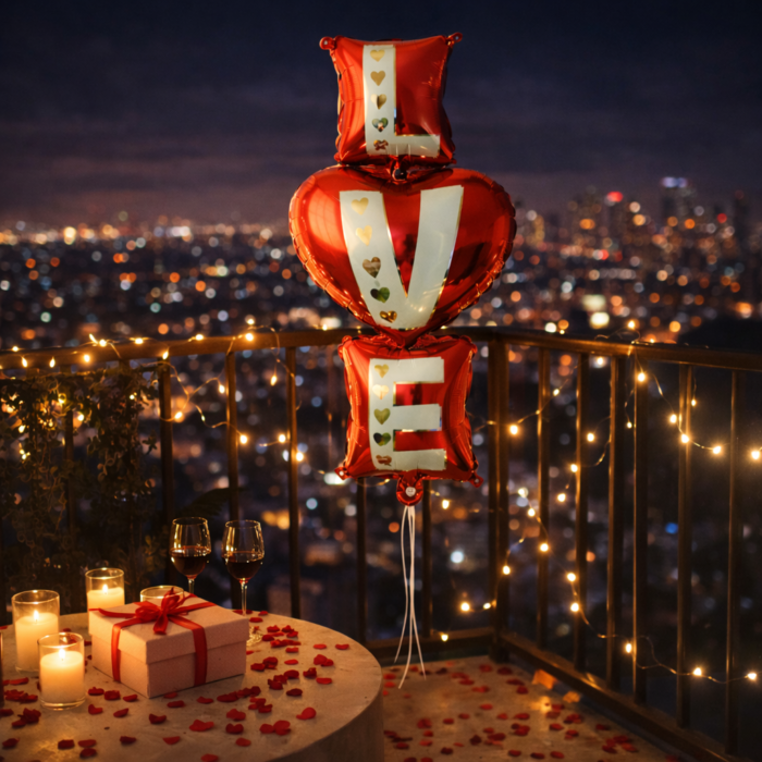 LOVE Letter Foil Balloon Set | Red Heart Love Balloons for Valentine, Anniversary, Proposal & Romantic Decoration - Image 4