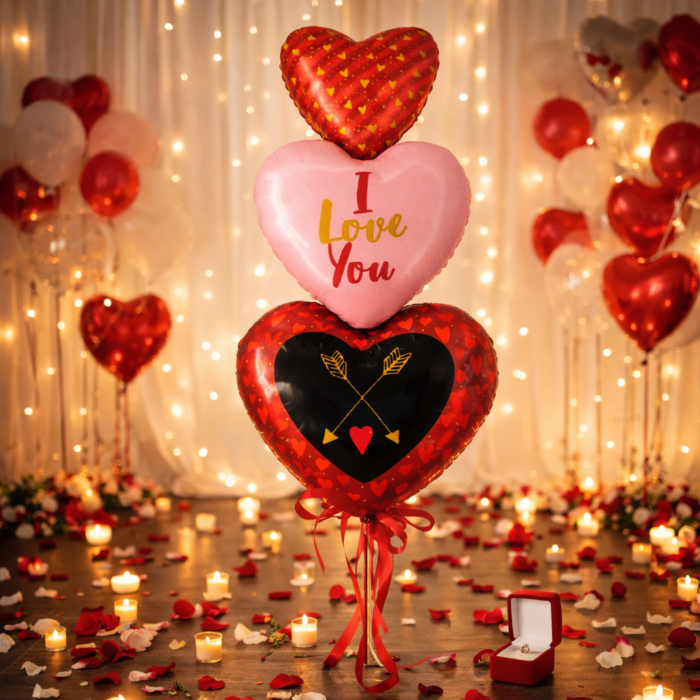 Heart Shape I Love You Foil Balloon Set - Image 4