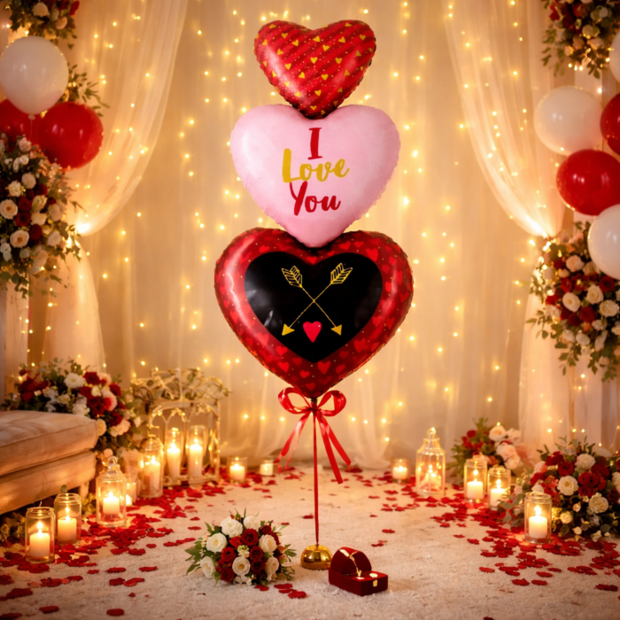 Heart Shape I Love You Foil Balloon Set - Image 5