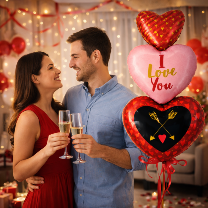 Heart Shape I Love You Foil Balloon Set - Image 2