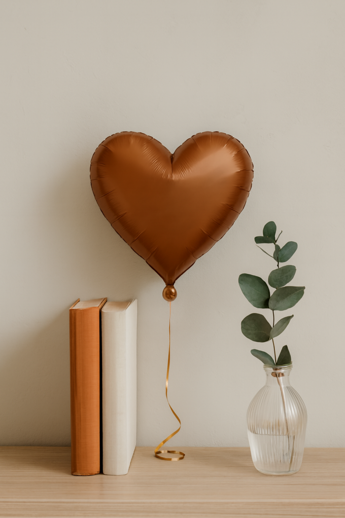 My Party Suppliers 18 Inch Brown Heart Foil Balloon for Party Decorations | Helium & Air Fillable Heart Shape Balloon | Birthday, Anniversary, Valentine, Romantic Surprise & Event Décor – 18 Inch - Image 2