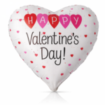 18 Inch Happy Valentine’s Day Heart Shape Foil Balloon | Air or Helium Fill