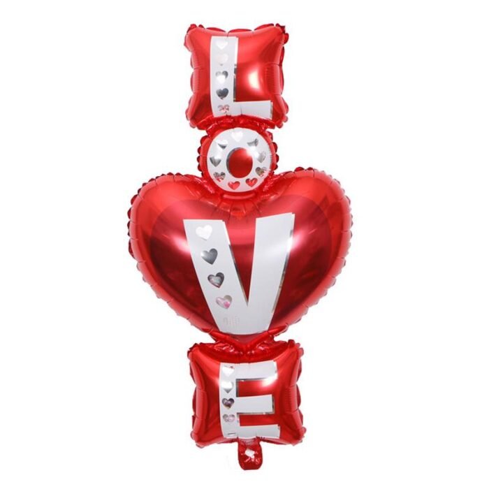 LOVE Letter Foil Balloon Set | Red Heart Love Balloons for Valentine, Anniversary, Proposal & Romantic Decoration - Image 2