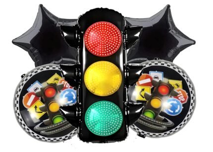 Traffic Light Balloons with Racing Theme - set of 5