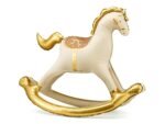 Gold & Cream Rocking Horse Foil Balloon 109 x 107 cm