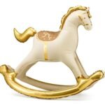 Gold & Cream Rocking Horse Foil Balloon 109 x 107 cm