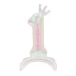 Iridescent Standing Number 1 Foil Balloon with Crown