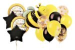 Bee Birthday Balloon Bouquet – Yellow & Black Party Decoration