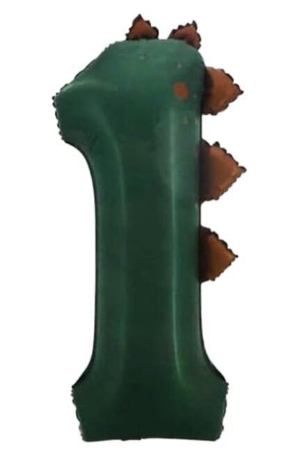 Dinosaur Number 1 Foil Balloon, Green - 47 x 96 cm
