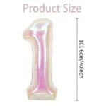 40 Inch Iridescent Number "1" Foil Balloon - Image 2