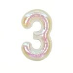 40 Inch Iridescent Number "3" Foil Balloon