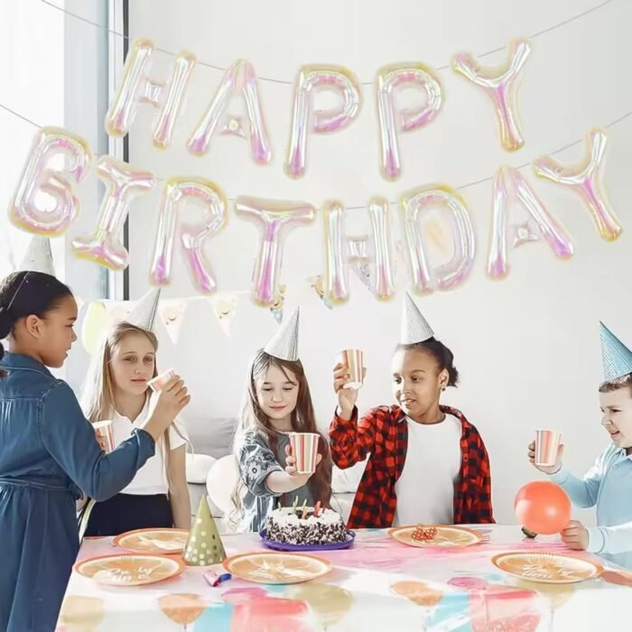 Happy Birthday Letter Foil Balloon - Holographic - Image 2