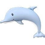 Dolphin Balloon Set with Heart Balloons, Pastel Blue - set of 5 - Image 2