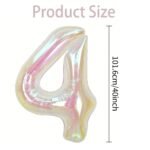 40 Inch Iridescent Number "4" Foil Balloon - Image 2