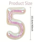 40 Inch Iridescent Number "5" Foil Balloon - Image 2