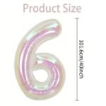40 Inch Iridescent Number "6" Foil Balloon - Image 2