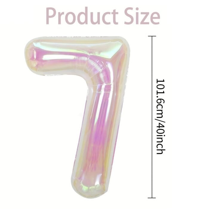 40 Inch Iridescent Number "7" Foil Balloon - Image 2