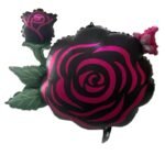 Pink and Black Rose Heart Foil Balloons - set of 5 - Image 4