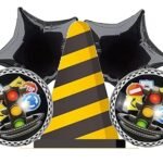 Traffic Cone Balloon Set with Black and Yellow Stripes - set of 5