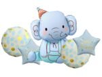 Blue Elephant Birthday Balloon Bouquet - set of 5