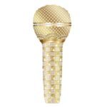 Gold Microphone Foil Balloon – Music Party Decoration