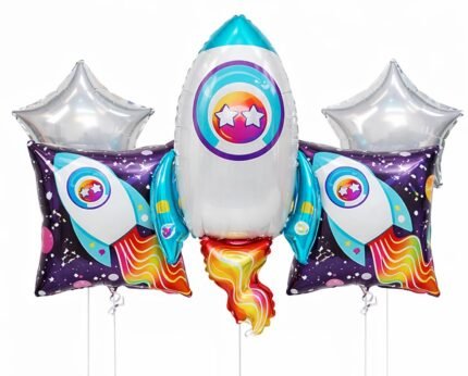 Space Rocket Foil Balloon Set Of 5