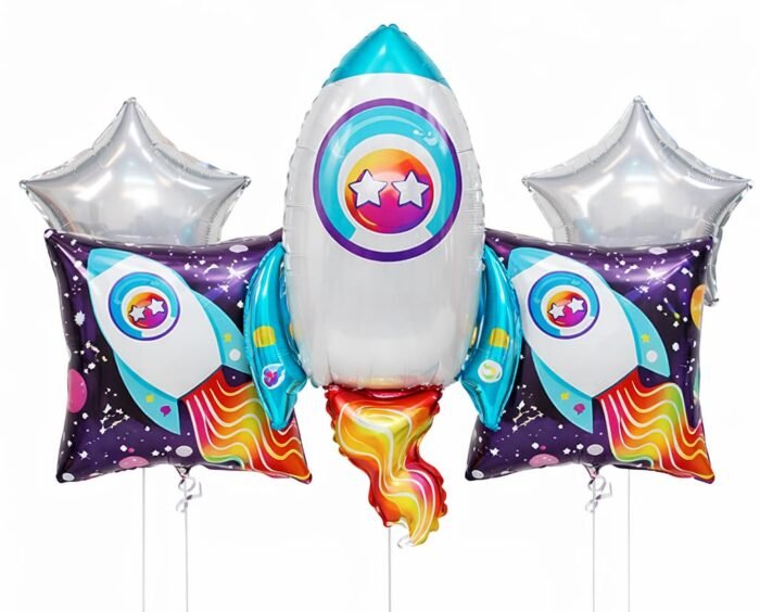 Space Rocket Foil Balloon Set Of 5 - Image 1