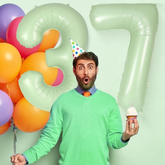 Green Number 7 Foil Balloon – Helium Party Decoration 32inches - Image 6