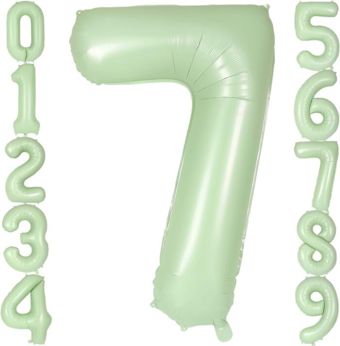 Green Number 7 Foil Balloon – Helium Party Decoration 32inches - Image 5