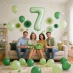 Green Number 7 Foil Balloon – Helium Party Decoration 32inches - Image 2