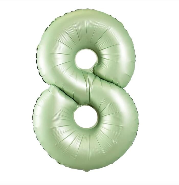Green Number 8 Foil Balloon – Helium Party Decoration 32inches - Image 1