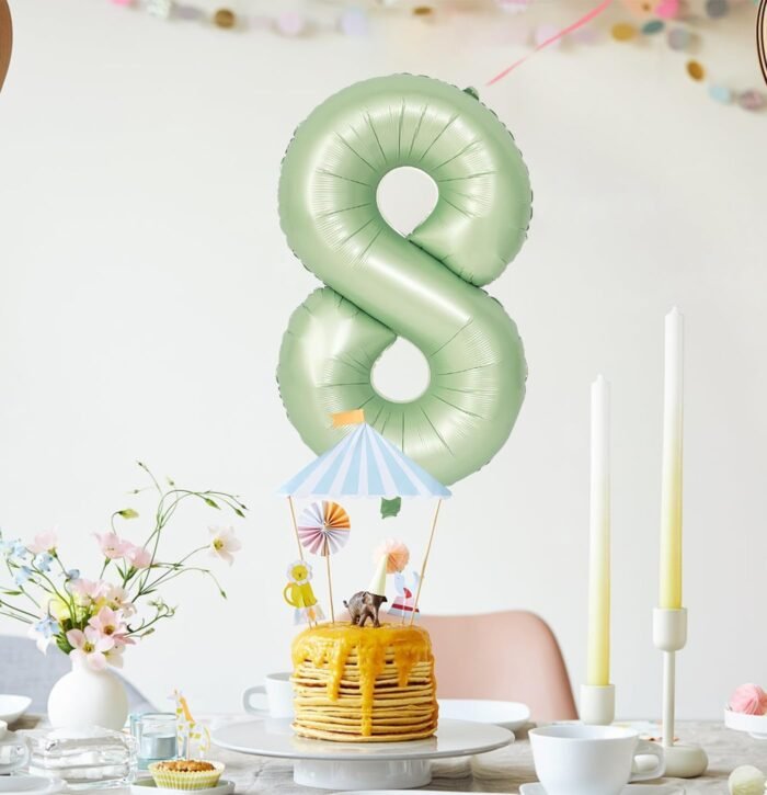 Green Number 8 Foil Balloon – Helium Party Decoration 32inches - Image 2