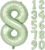 Green Number 8 Foil Balloon – Helium Party Decoration 32inches - Image 3