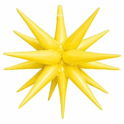 11 22inch Pastel Yellow 14 Point Star Foil Balloon - Image 1