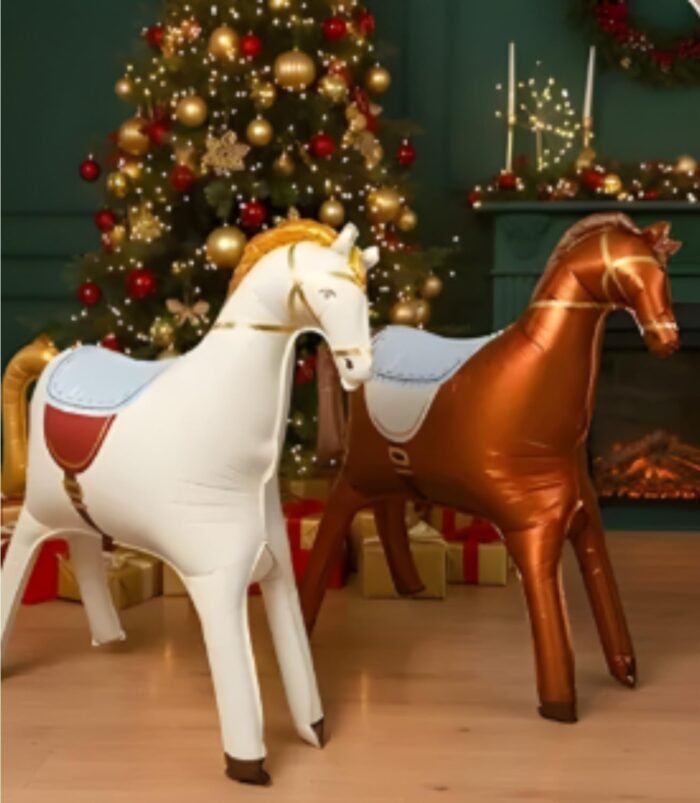 3D Self Standing Horse Foil Balloon, 57.8 X 52.3 Inch - Cream - Image 7