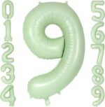 Green Number 9 Foil Balloon – Helium Party Decoration 32inches - Image 3