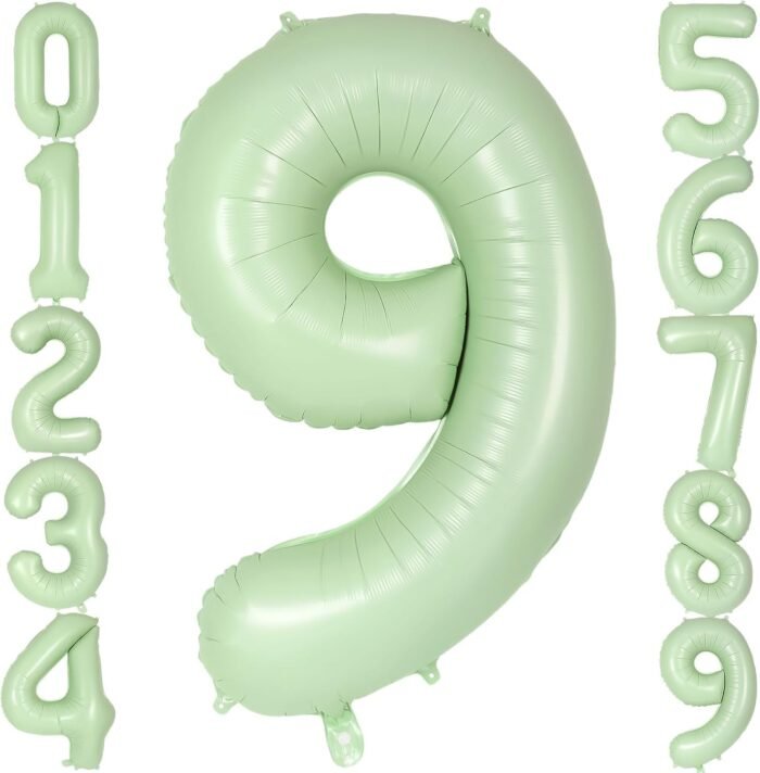 Green Number 9 Foil Balloon – Helium Party Decoration 32inches - Image 3